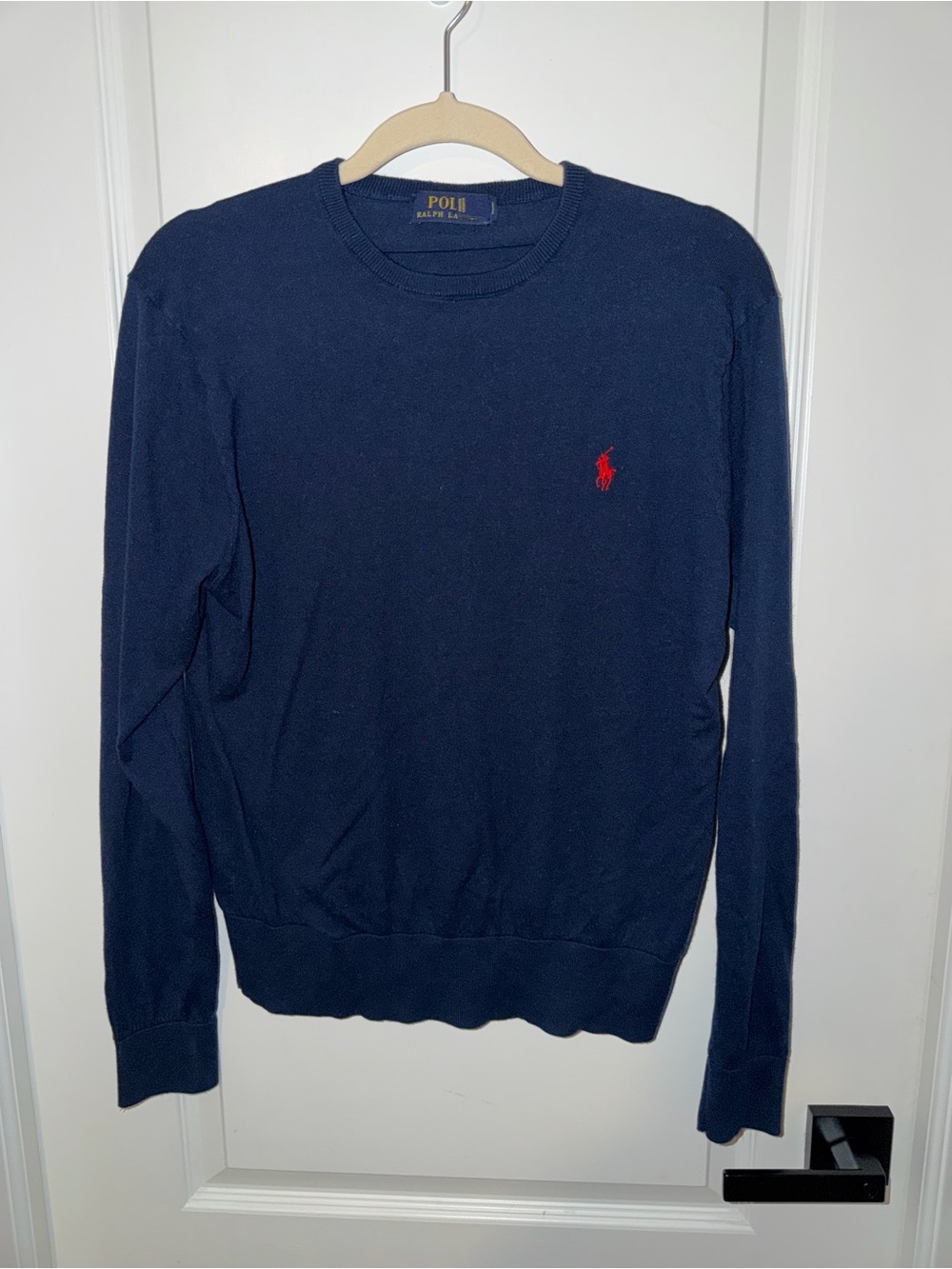 Polo Ralph Lauren Men’s Medium Navy Blue Cotton Cashmere Crewneck Sweater